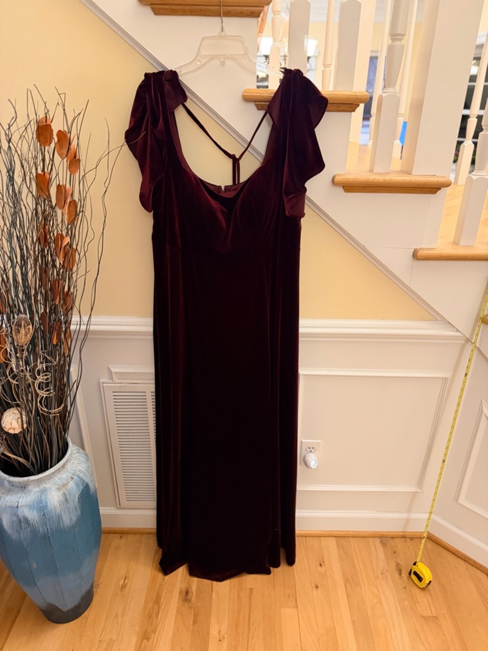 Ladies Size A20 "Azazie" Burgundy Satin Evening Gown Formal Long Heavy GUC ❤️